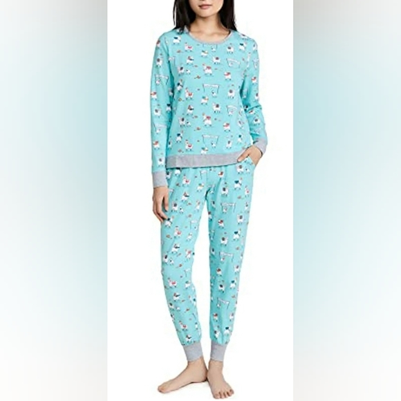 BedHead Other - BedHead Pajamas - Women's Crew Pullover Jogger Pj Set - Happy Llamakkah - S